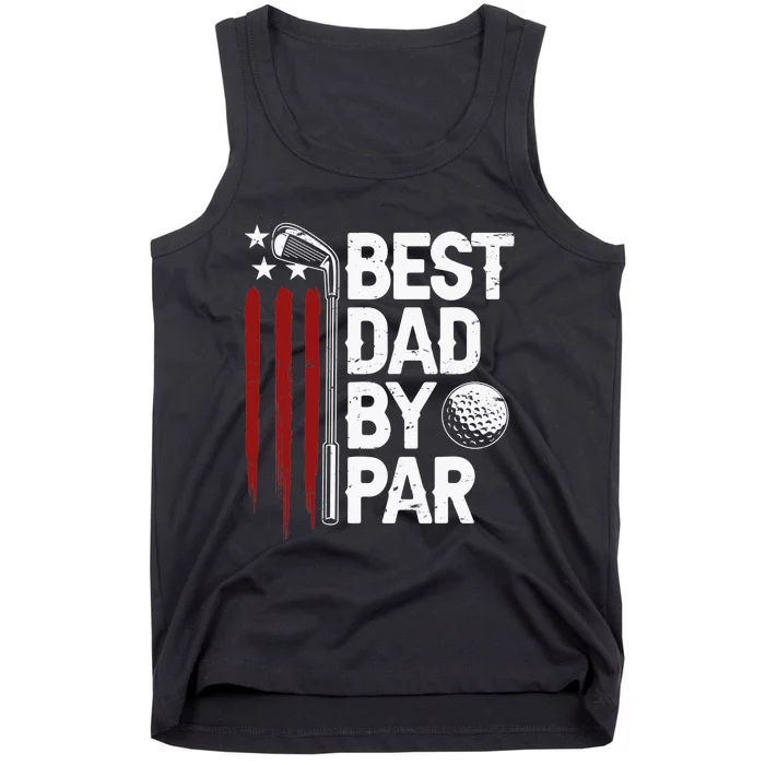 Retro American Flag Golf Gift for Golfer Funny Golf Club Tank Top