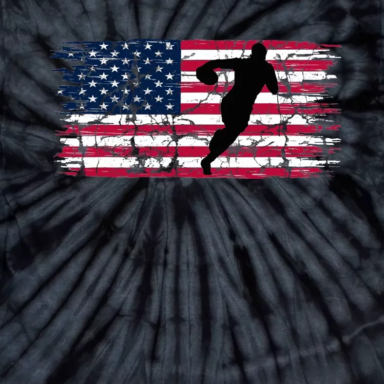 Rugby American Flag Rugby Player USA Flag Tie-Dye T-Shirt