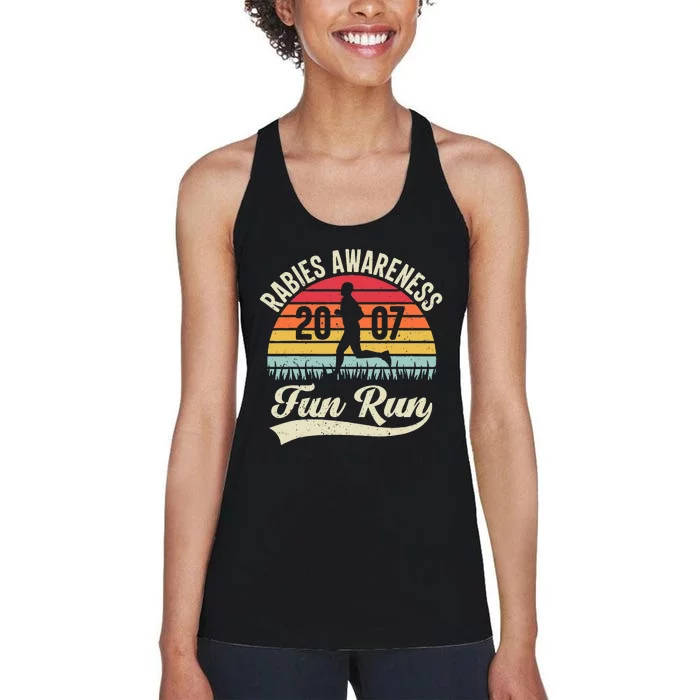 Rabies Awareness Fun Run Funny TV Comedy Running Women's Racerback Tank