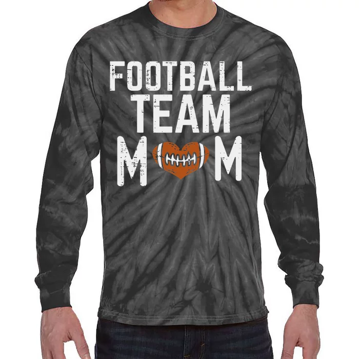 retro American Football Team Mom Family Matching Tie-Dye Long Sleeve Shirt