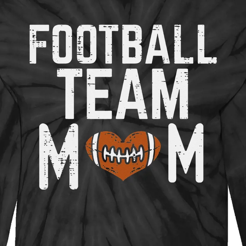 retro American Football Team Mom Family Matching Tie-Dye Long Sleeve Shirt