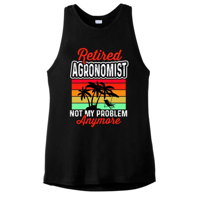 Retired AGRONOMIST Funny Ladies Tri-Blend Wicking Tank