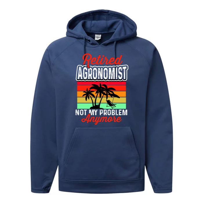 Retired AGRONOMIST Funny Performance Fleece Hoodie