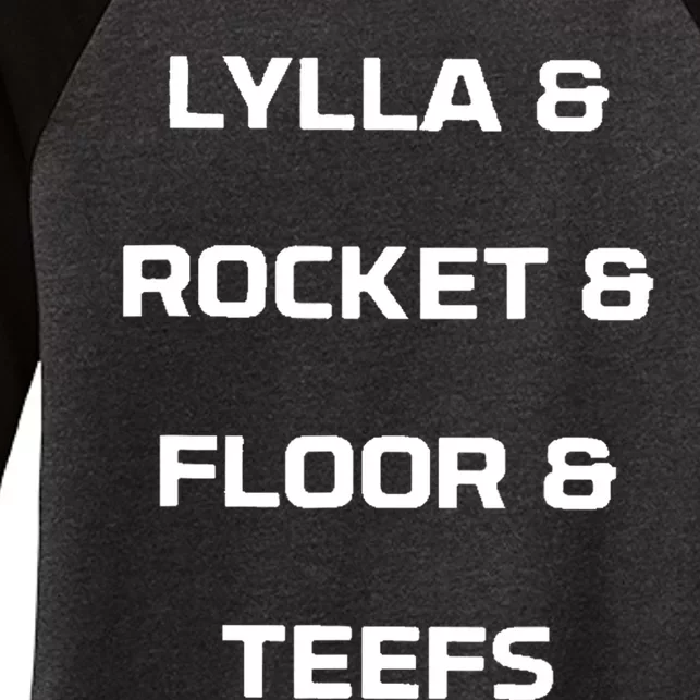 Rocket And Floor And Teefs Women's Tri-Blend 3/4-Sleeve Raglan Shirt