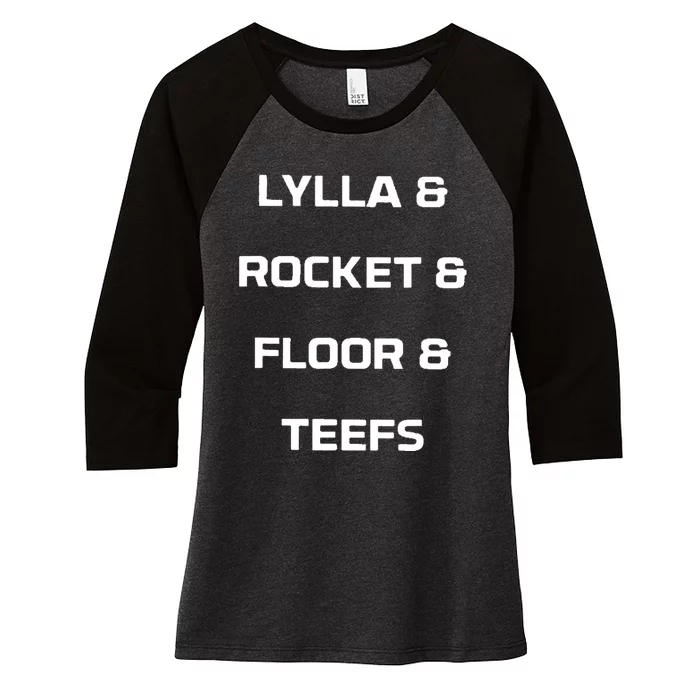 Rocket And Floor And Teefs Women's Tri-Blend 3/4-Sleeve Raglan Shirt