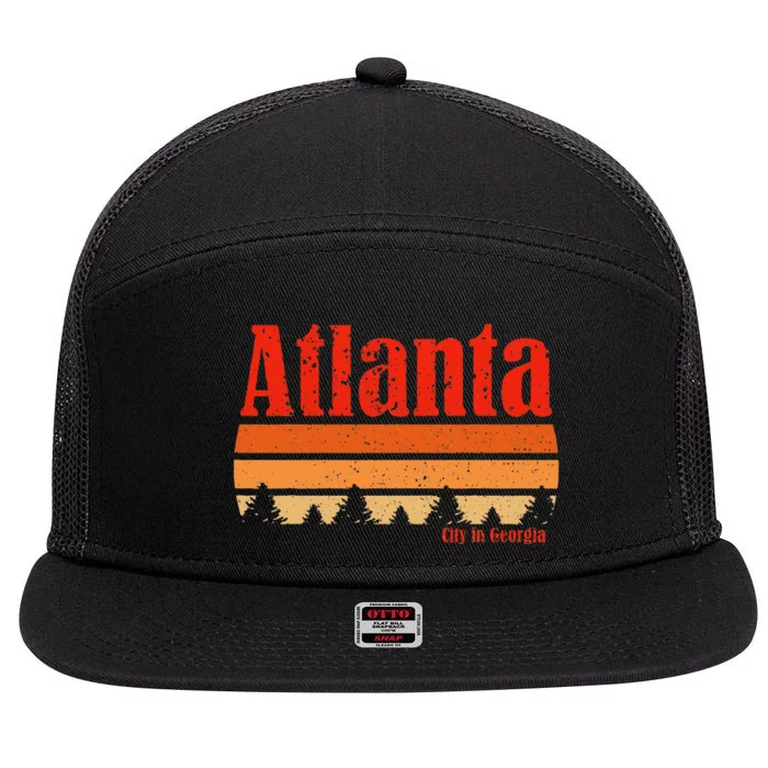 Retro Atlanta Georgia Vintage Weathered 7 Panel Mesh Trucker Snapback Hat