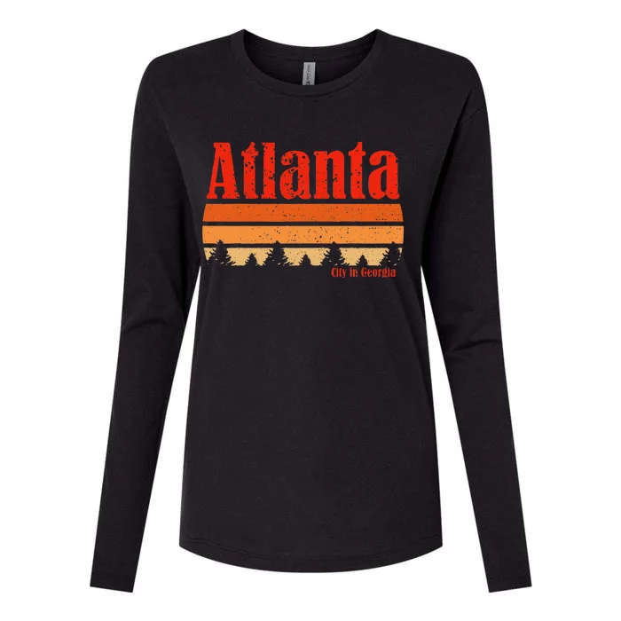 Retro Atlanta Georgia Vintage Weathered Womens Cotton Relaxed Long Sleeve T-Shirt