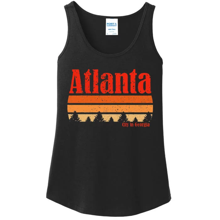 Retro Atlanta Georgia Vintage Weathered Ladies Essential Tank