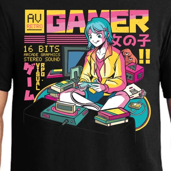 Retro Anime Gamer Girl Classic Pajama Set