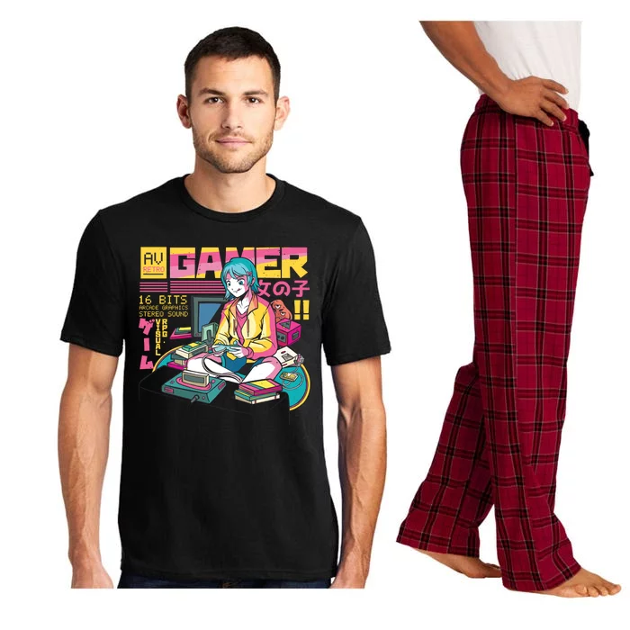 Retro Anime Gamer Girl Classic Pajama Set