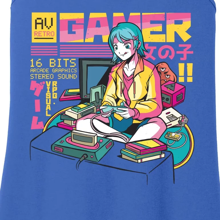 Retro Anime Gamer Girl Classic Ladies Essential Tank