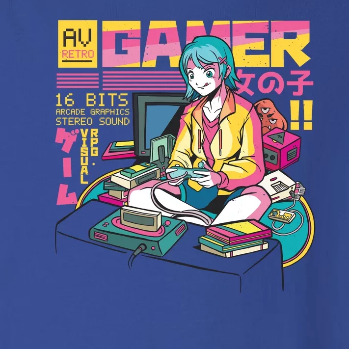 Retro Anime Gamer Girl Classic Toddler Long Sleeve Shirt