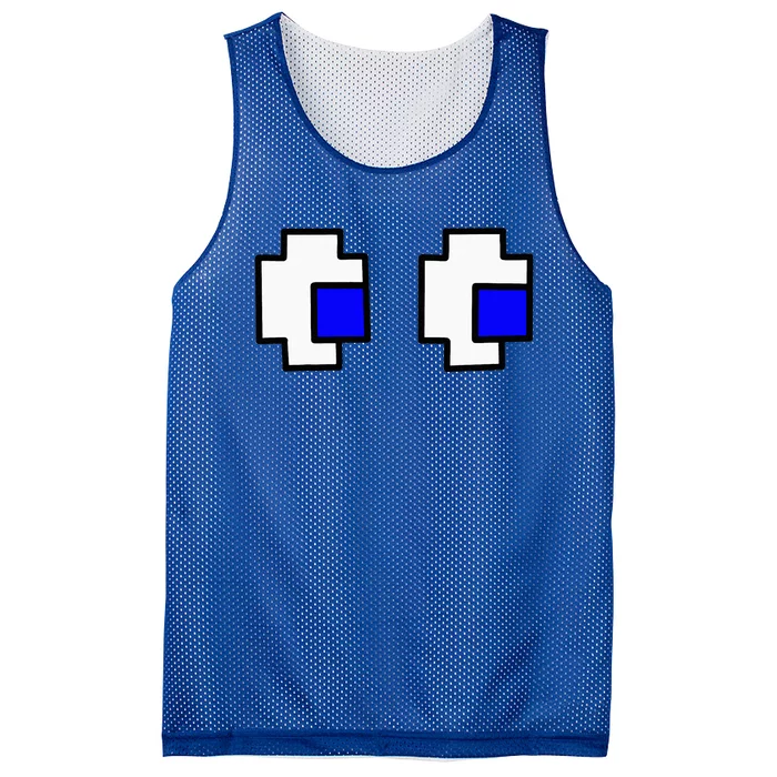 Retro Arcade Game Ghost Eyes Halloween Group Costume Mesh Reversible Basketball Jersey Tank