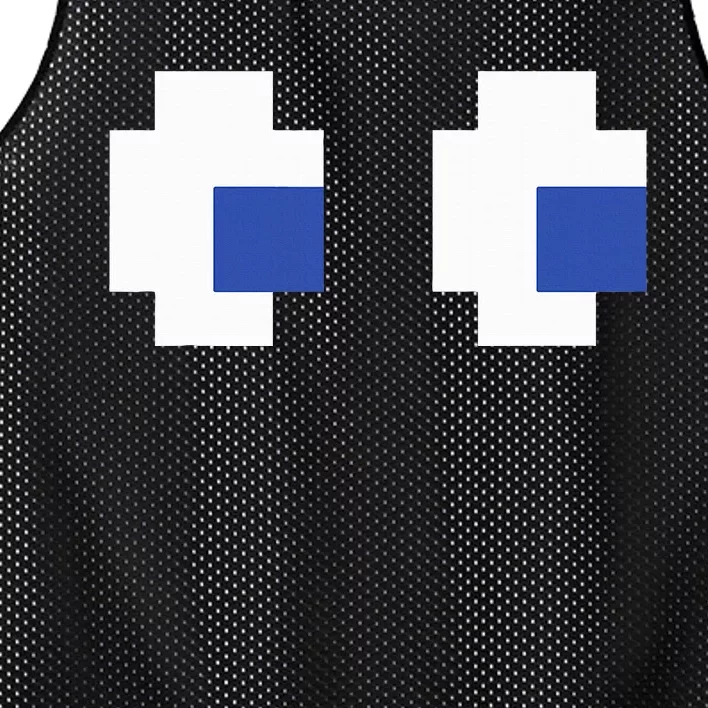 Retro Arcade Game Ghost Eyes Halloween Group Costume Mesh Reversible Basketball Jersey Tank