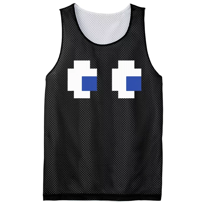 Retro Arcade Game Ghost Eyes Halloween Group Costume Mesh Reversible Basketball Jersey Tank