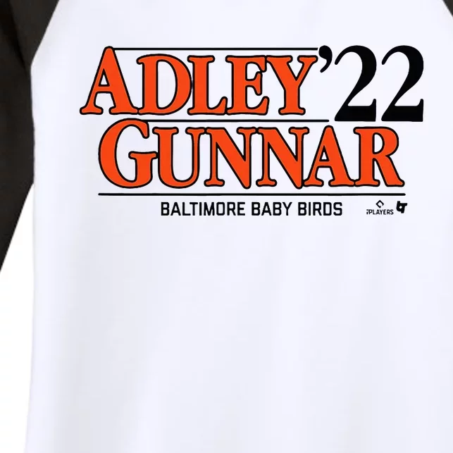 Rutschman&Henderson Adley Gunnar 22 Baltimore Baseball Women's Tri-Blend 3/4-Sleeve Raglan Shirt