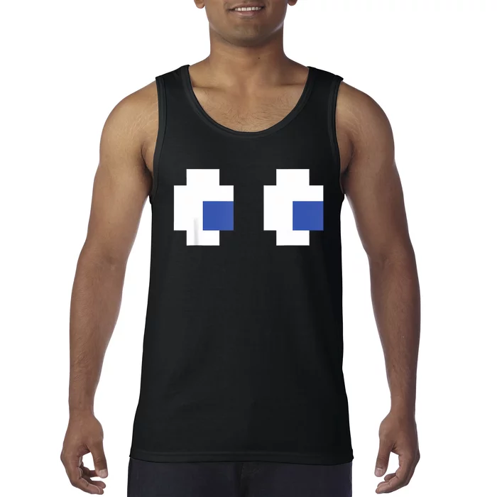 Retro Arcade Game Ghost Eyes Halloween Group Costume Tank Top