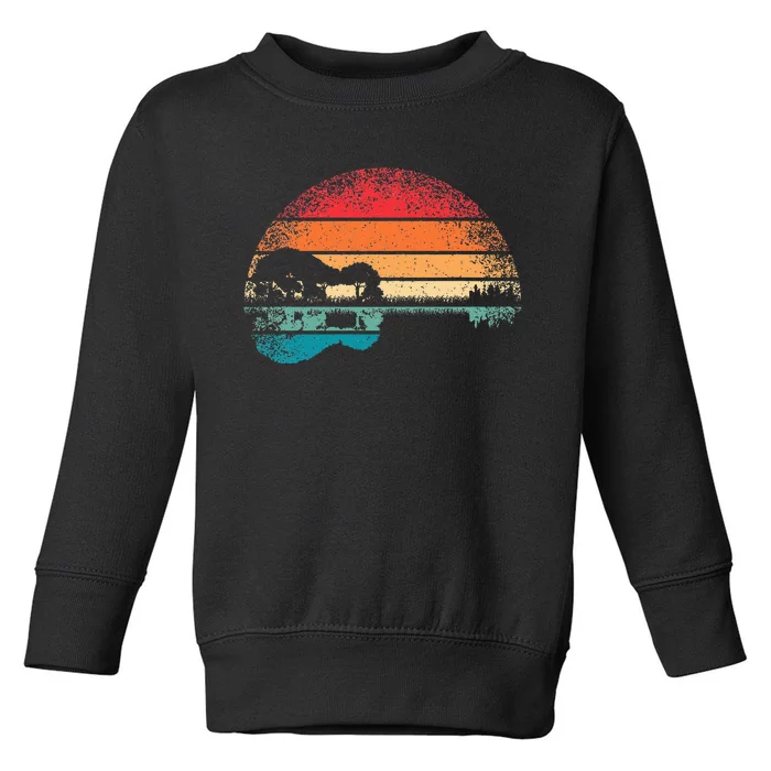 Retro Acoustic Guitar Lake Sunset Guitarist Music Toddler Sweatshirt