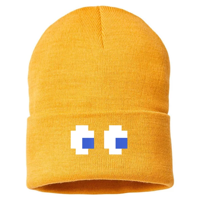 Retro Arcade Game Ghost Eyes 80s Halloween Group Costume Sustainable Knit Beanie