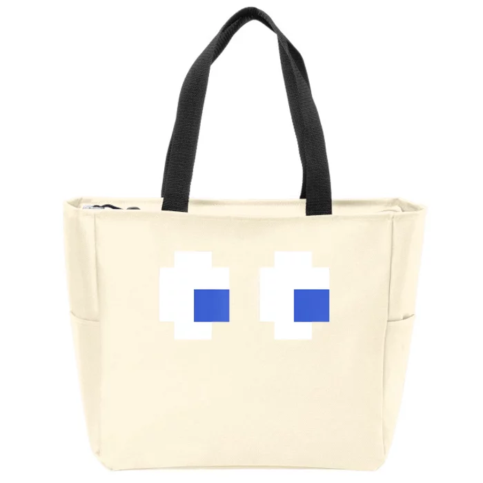 Retro Arcade Game Ghost Eyes 80s Halloween Group Costume Zip Tote Bag