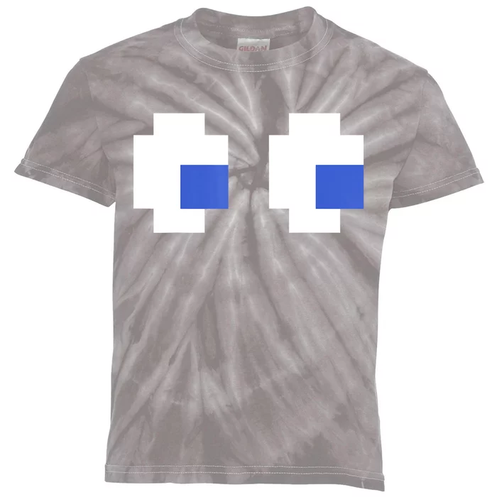 Retro Arcade Game Ghost Eyes 80s Halloween Group Costume Kids Tie-Dye T-Shirt