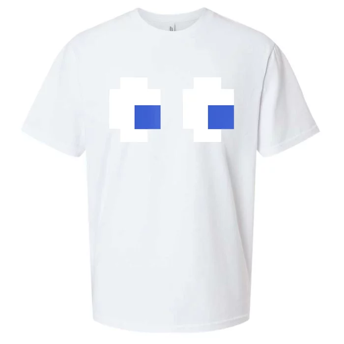 Retro Arcade Game Ghost Eyes 80s Halloween Group Costume Sueded Cloud Jersey T-Shirt