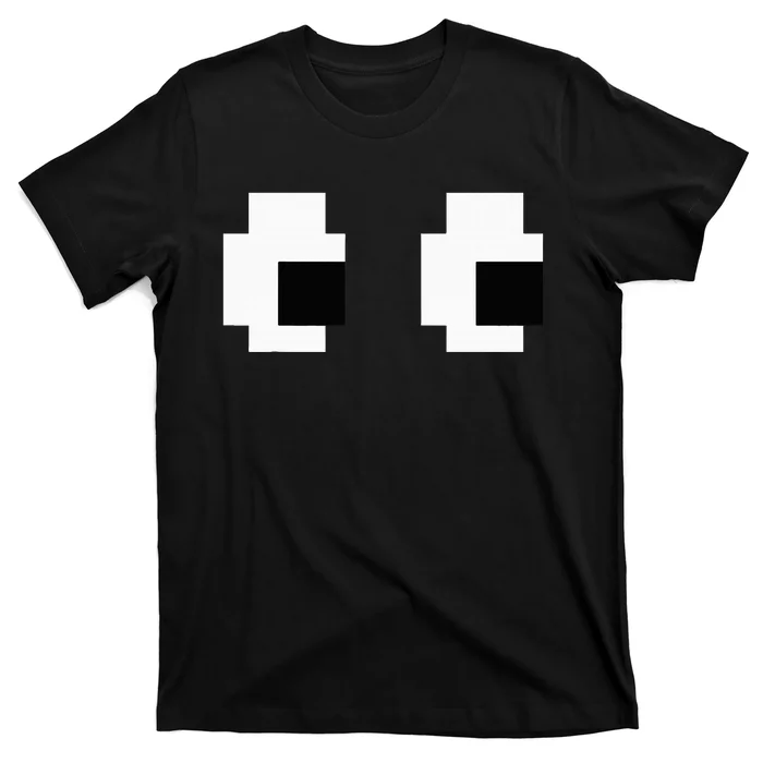 Retro Arcade Game Ghost Eyes Halloween Group Costume T-Shirt