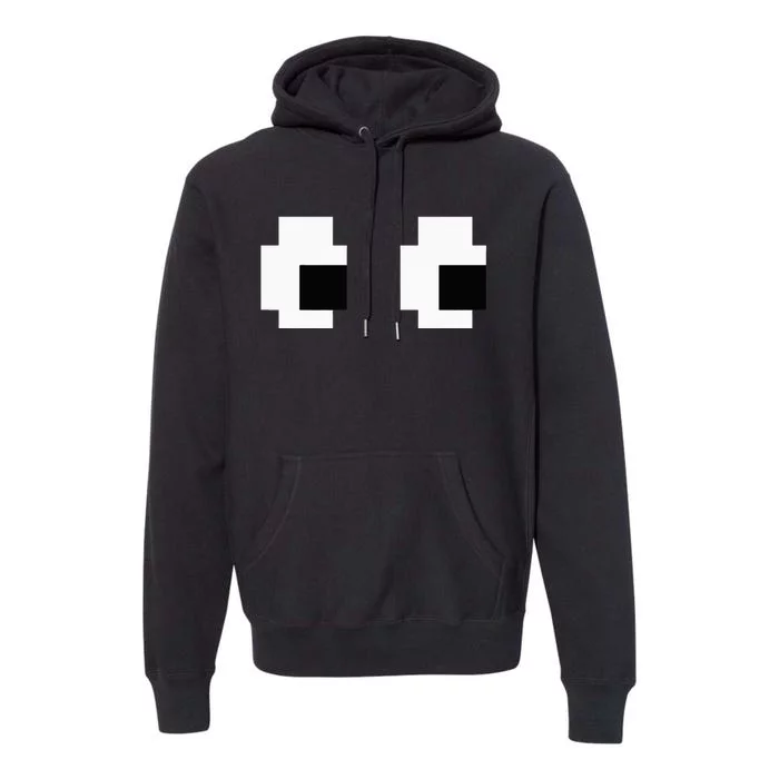 Retro Arcade Game Ghost Eyes Halloween Group Costume Premium Hoodie