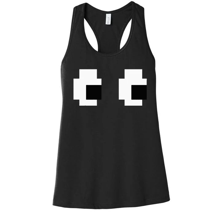 Retro Arcade Game Ghost Eyes Halloween Group Costume Women's Racerback Tank