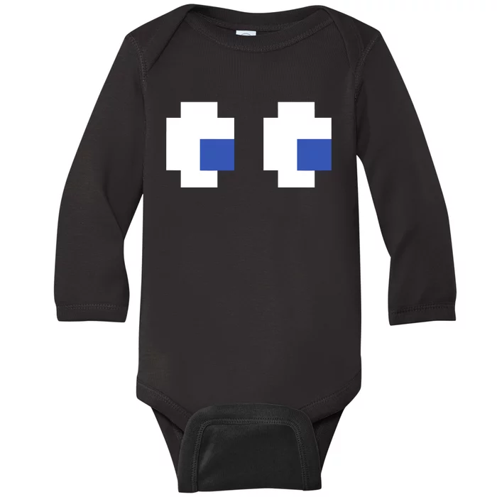 Retro Arcade Game Ghost Eyes 80s Halloween Group Costume Baby Long Sleeve Bodysuit