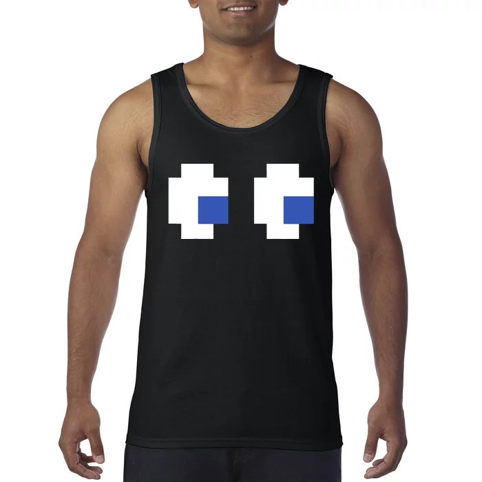 Retro Arcade Game Ghost Eyes 80s Halloween Group Costume Tank Top