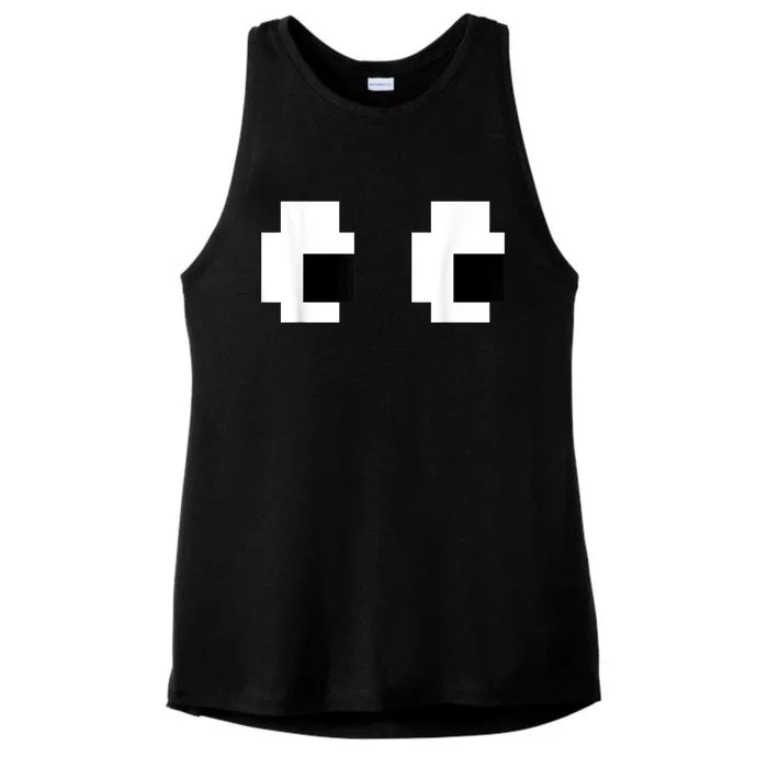 Retro Arcade Game Ghost 80s 8 bit Halloween Group Costume Ladies Tri-Blend Wicking Tank