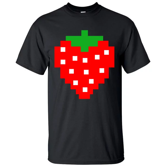 Retro Arcade Game Pixel Strawberry 80s Halloween Costume Tall T-Shirt