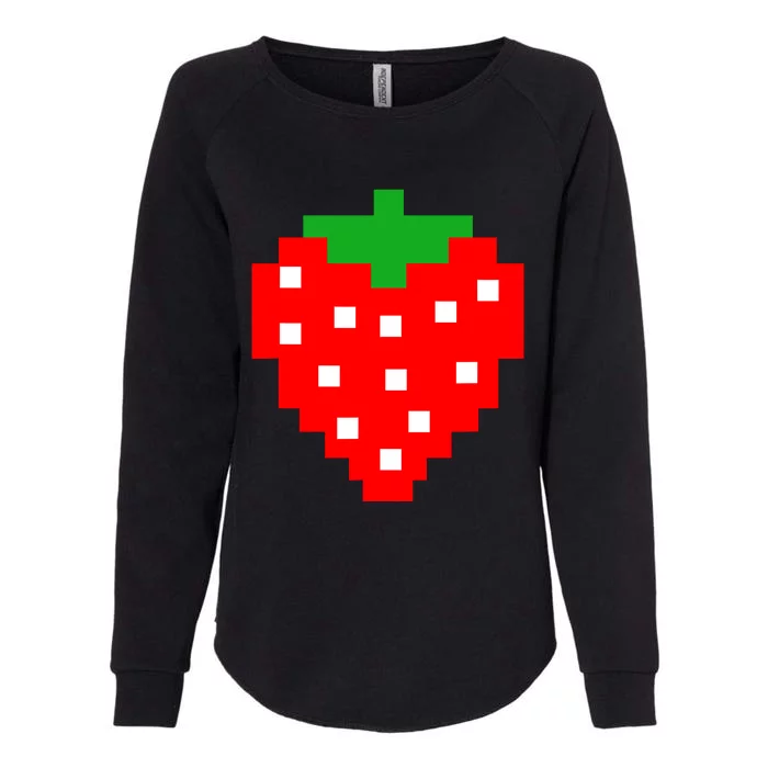 Retro Arcade Game Pixel Strawberry 80s Halloween Costume Womens California Wash Sweatshirt