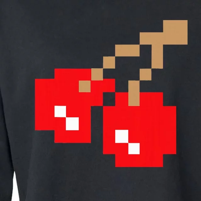 Retro Arcade Game Cherries Cropped Pullover Crew