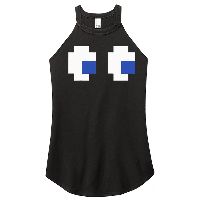 Retro Arcade Game Ghost Eyes 80s Halloween Group Costume Women’s Perfect Tri Rocker Tank