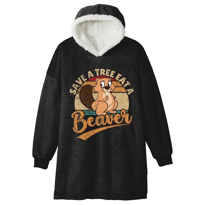 Raunchy Adult Humor Funny Beaver Tree Lover Gag Saying Hooded Wearable Blanket