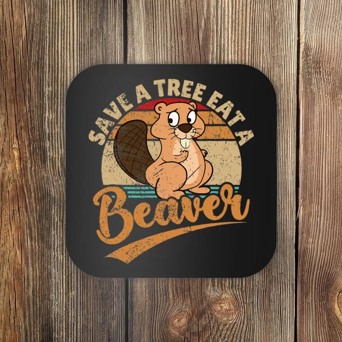 Raunchy Adult Humor Funny Beaver Tree Lover Gag Saying Coaster