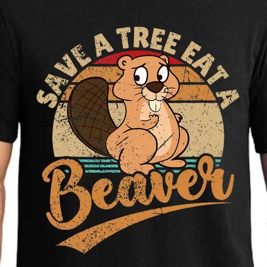 Raunchy Adult Humor Funny Beaver Tree Lover Gag Saying Pajama Set