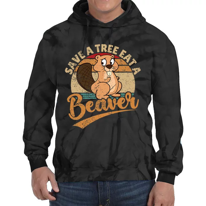 Raunchy Adult Humor Funny Beaver Tree Lover Gag Saying Tie Dye Hoodie