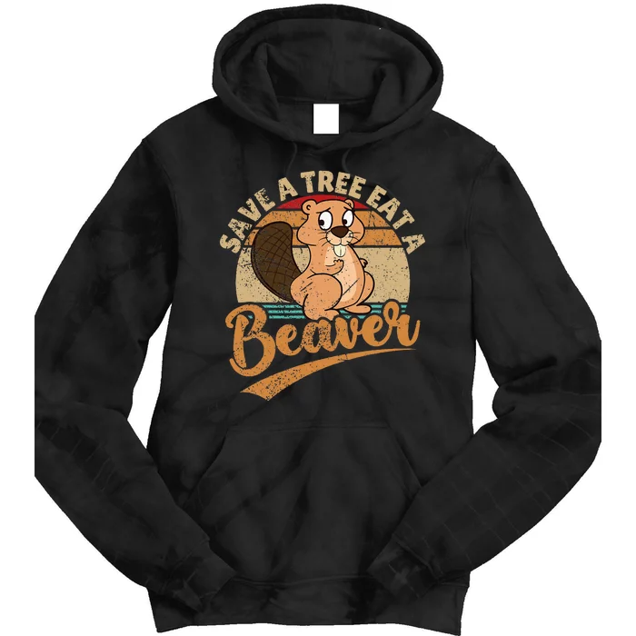 Raunchy Adult Humor Funny Beaver Tree Lover Gag Saying Tie Dye Hoodie