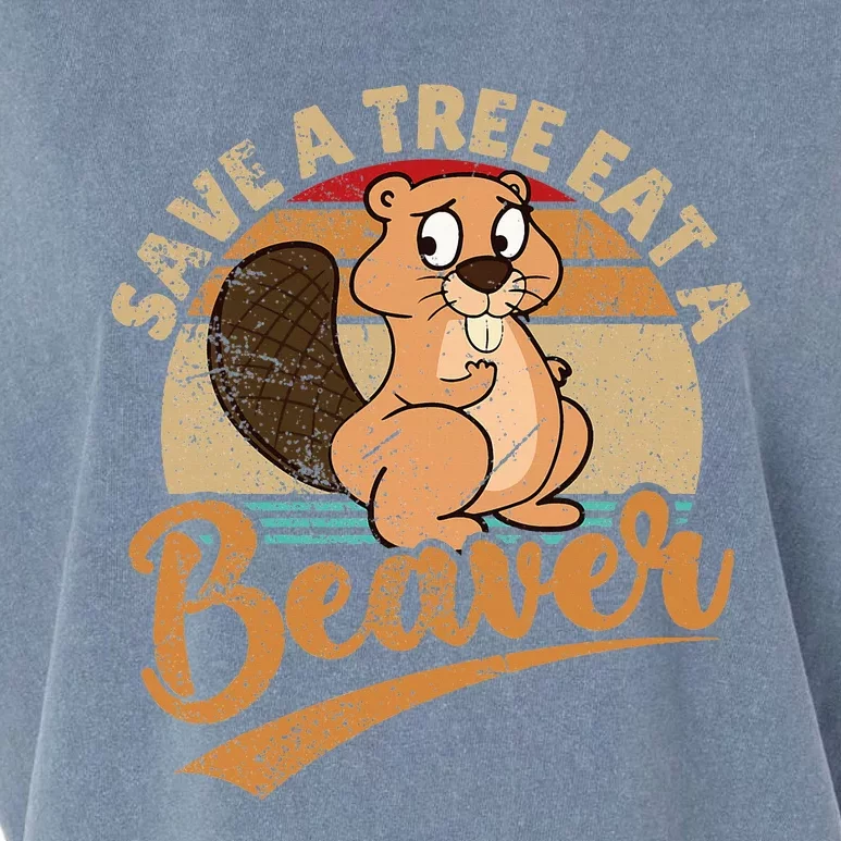 Raunchy Adult Humor Funny Beaver Tree Lover Gag Saying Garment-Dyed Women's Muscle Tee