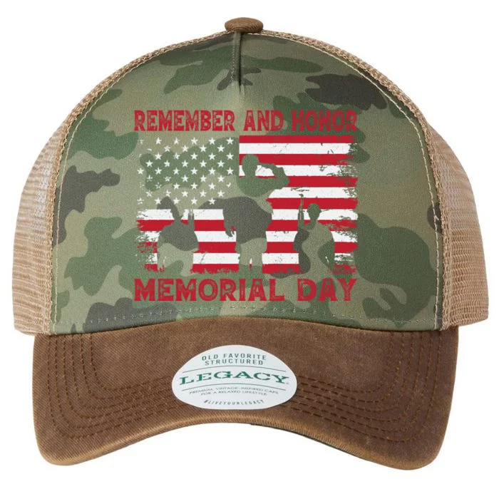 Remember And Honor Memorial Day Graphic Legacy Tie Dye Trucker Hat