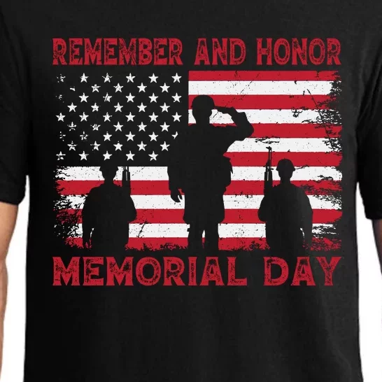 Remember And Honor Memorial Day Graphic Pajama Set