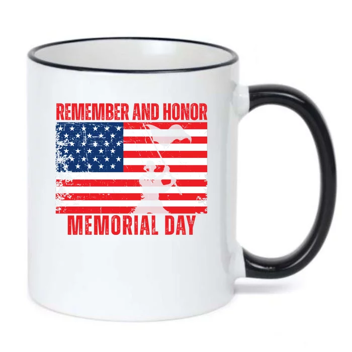 Remember And Honor Memorial Day Usa Flag Black Color Changing Mug