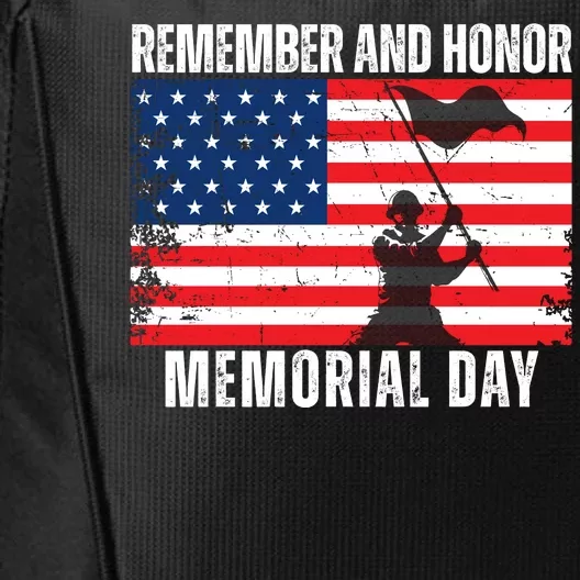 Remember And Honor Memorial Day Usa Flag City Backpack