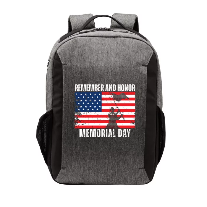 Remember And Honor Memorial Day Usa Flag Vector Backpack