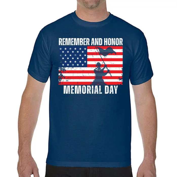 Remember And Honor Memorial Day Usa Flag Comfort Colors T-Shirt