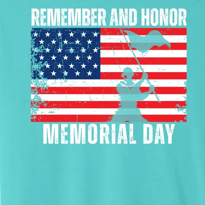 Remember And Honor Memorial Day Usa Flag ChromaSoft Performance T-Shirt