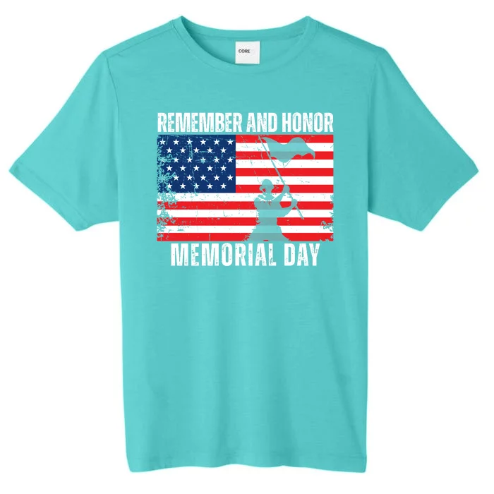 Remember And Honor Memorial Day Usa Flag ChromaSoft Performance T-Shirt